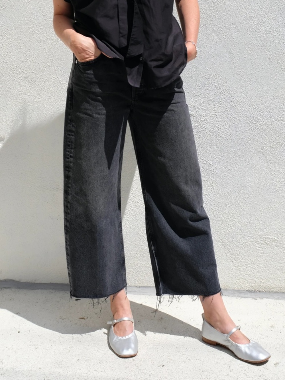 Citizens of Humanity Ayla Raw Hem Crop Baggy Jeans